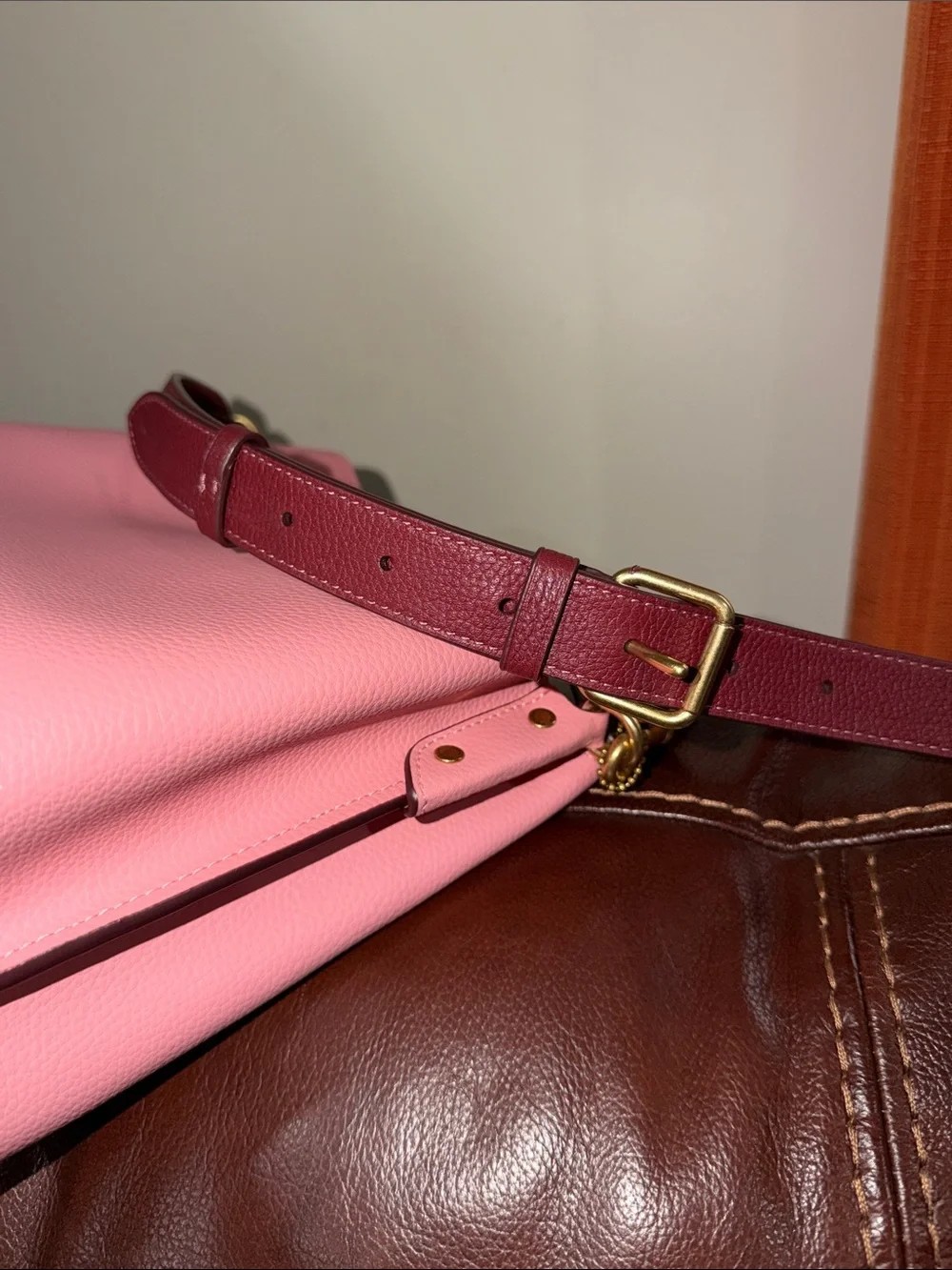 ‼️Coach Willow Bucket Bag Pink Leather Crossbody Bag